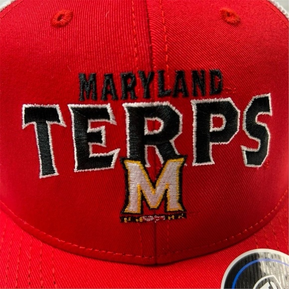 University of Maryland Terrapins Trucker Snapback Hat Red Unisex Adjustable Cap - Picture 4 of 10